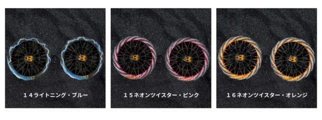 バートルエアークラフトカスタムファン_ライトニングブルー_ネオンツイスター・ピンク_ネオンツイスター・オレンジ