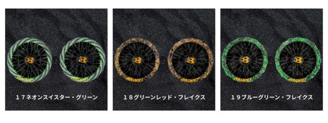 バートルエアークラフトカスタムファン_ネオンツイスター・グリーン_グリーンレッド・フレイクス_ブルーグリーン・フレイクス