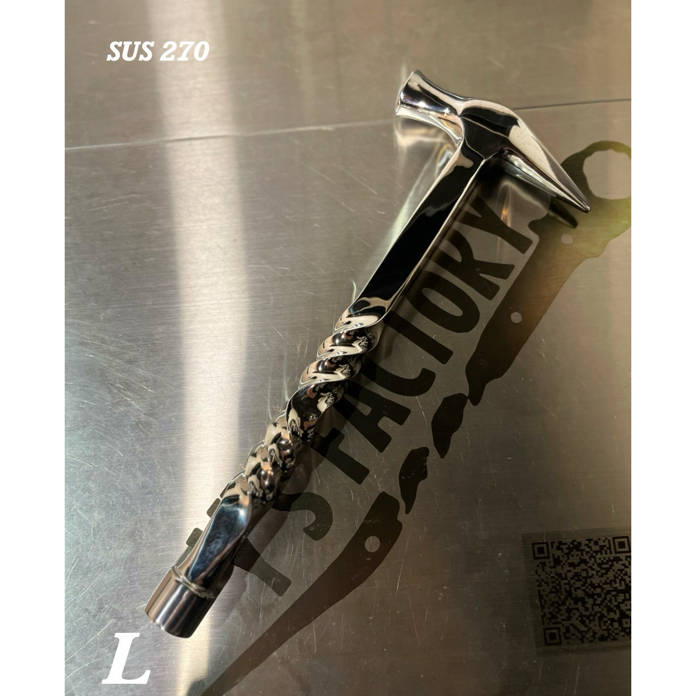 ・Y’s FACTORY【ワイズファクトリー】【カスタム　ツール】SUS電工ハンマーツインツイスト2・2ロング長さ270mm