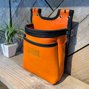 Knicks ニックス ヌメ革２段建築用腰袋 Kns 1ba カスタム加工 だいまつオリジナル おしゃれ作業服のだいまつネットストア