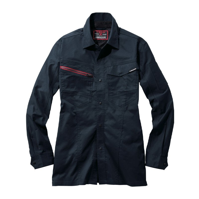 【Z-DRAGON(ジードラゴン)】【春夏作業服】エコ製品制電ストレッチ長袖シャツ 77304