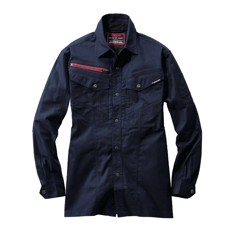 【Z-DRAGON(ジードラゴン)】【春夏作業服】エコストレッチ長袖シャツ 77404