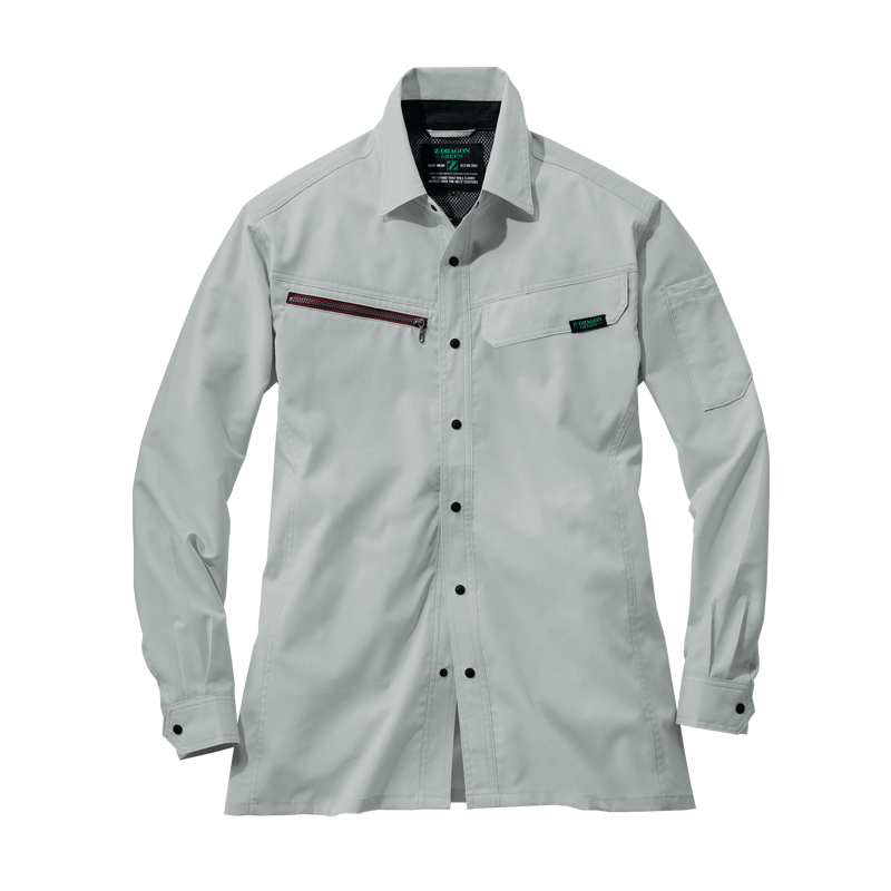 【Z-DRAGON(ジードラゴン)】【春夏作業服】エコ製品制電ストレッチ長袖シャツ 77604