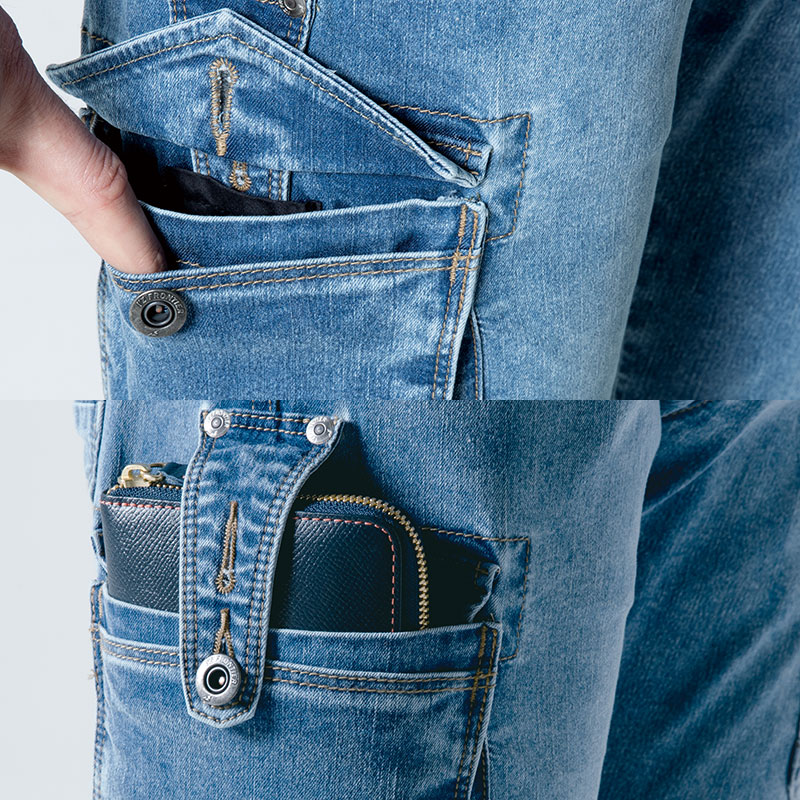 2重構造で長財布も入る落下防止つき右側ビッグポケット