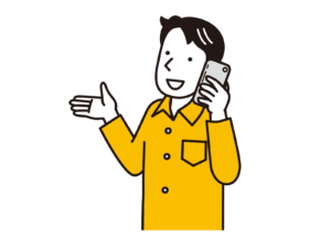 問合せしている男性のイラスト