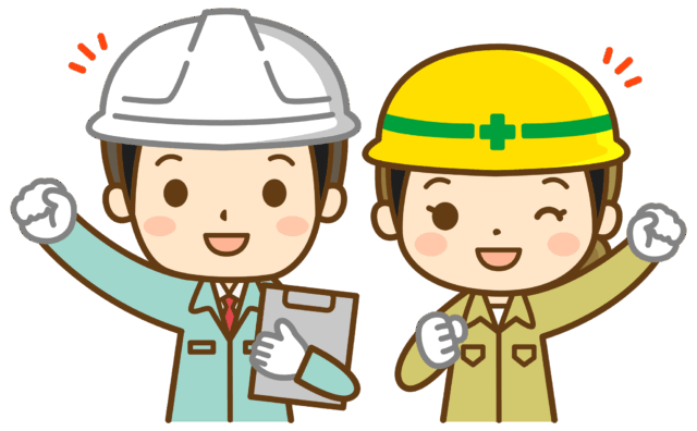 現場環境に満足の従業員イメージイラスト