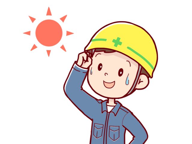 暑い現場で働く男性のイメージ