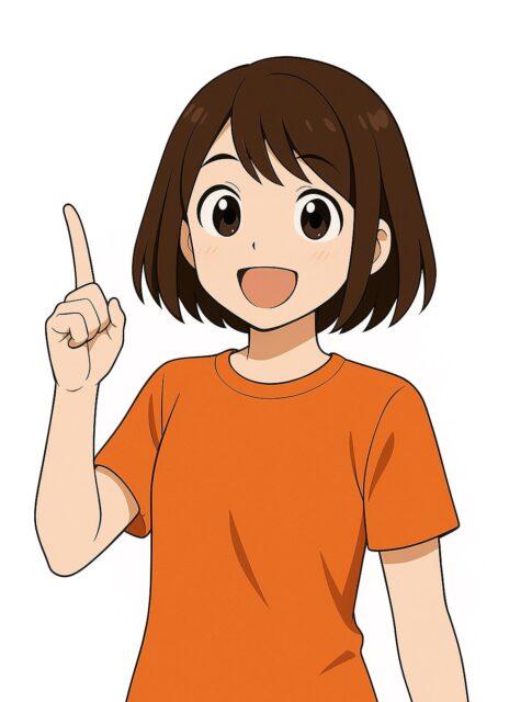 谷がポイントと言っているイラスト_半袖バージョン