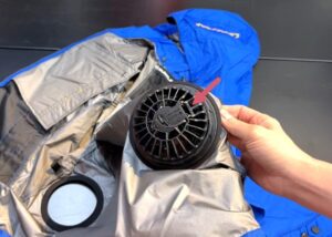 バートルエアークラフトのファン_ケーブル差込口を確認