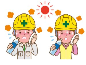 熱中症の症状がある現場職人